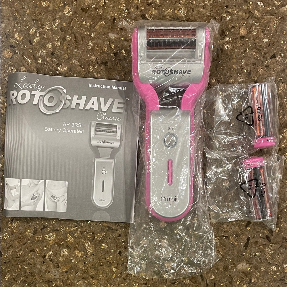 Emjoi RotoShave Classic Electric Razor Pink and White